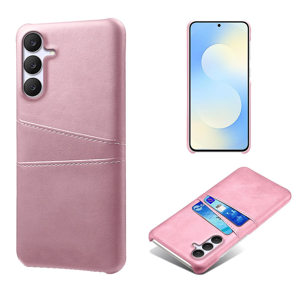 For Samsung Galaxy S25 FE Case Dual Card Slots PU Leather + Hard PC Phone Cover