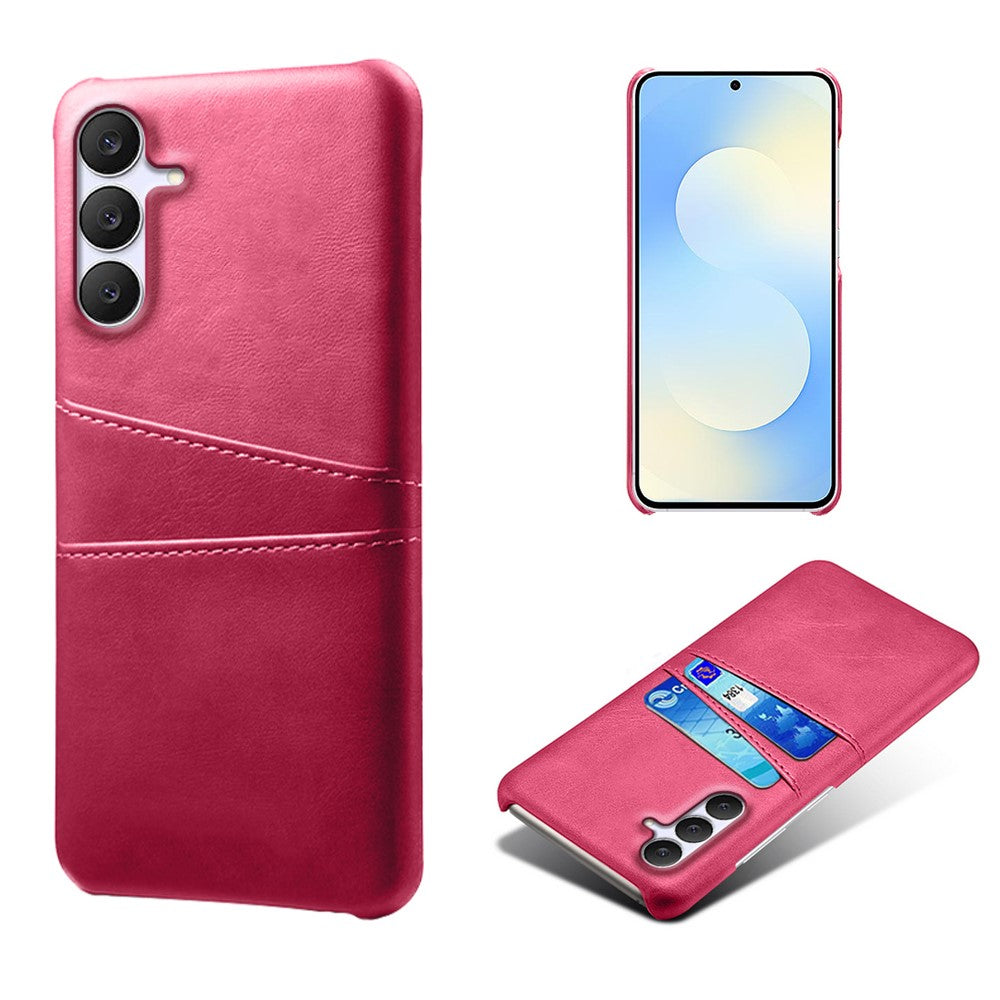 For Samsung Galaxy S25 FE Case Dual Card Slots PU Leather + Hard PC Phone Cover