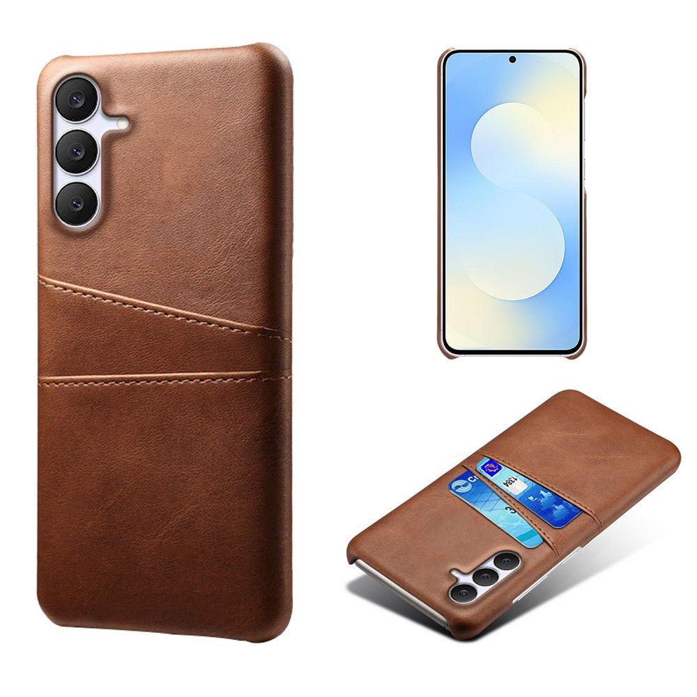 For Samsung Galaxy S25 FE Case Dual Card Slots PU Leather + Hard PC Phone Cover