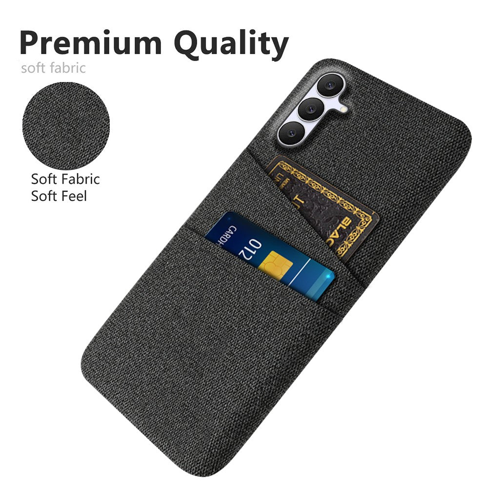 For Samsung Galaxy S25 FE Case Cloth + Hard PC Phone Cover with Dual Card Slots