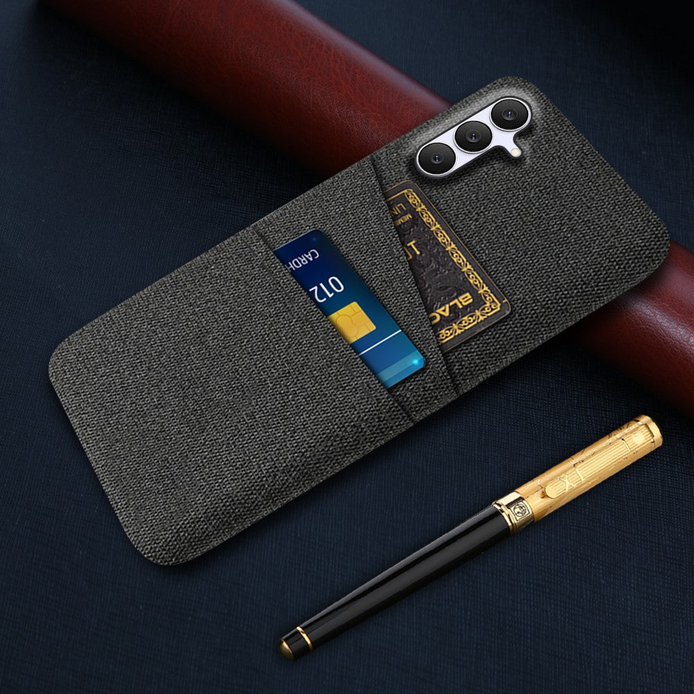 For Samsung Galaxy S25 FE Case Cloth + Hard PC Phone Cover with Dual Card Slots