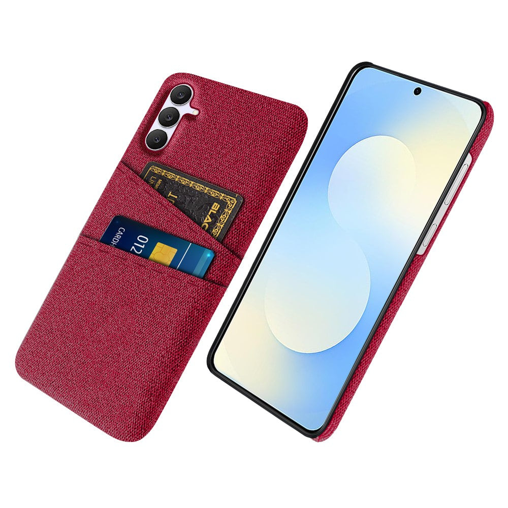 For Samsung Galaxy S25 FE Case Cloth + Hard PC Phone Cover with Dual Card Slots