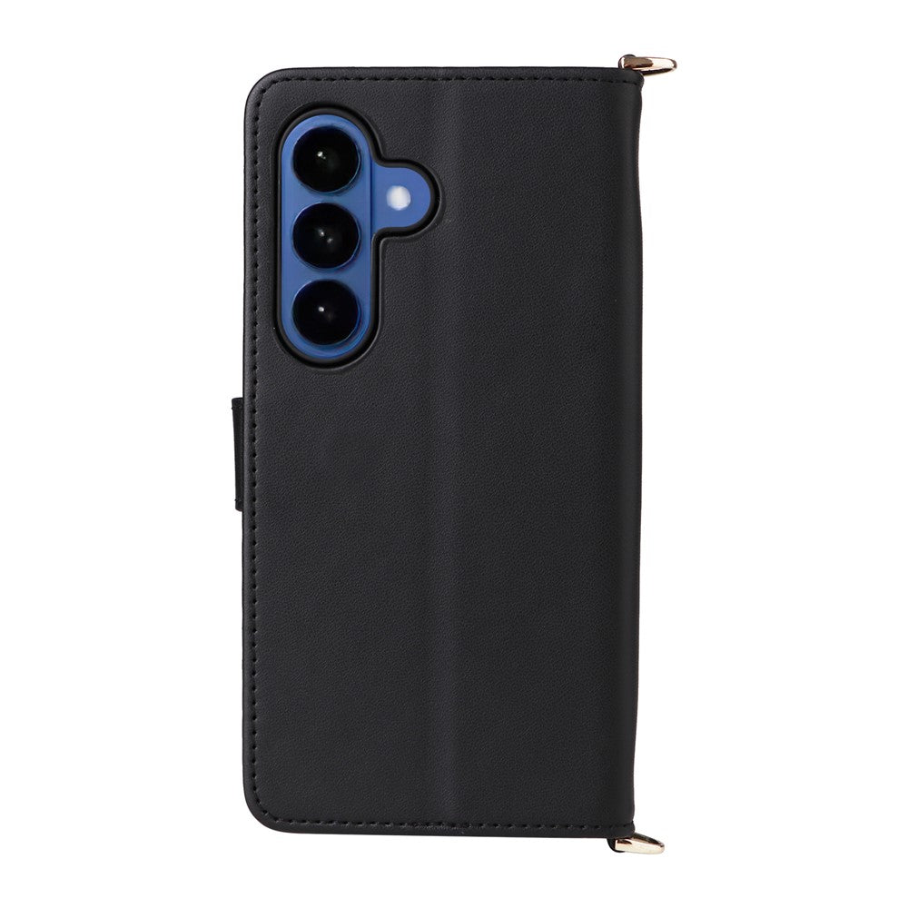 For Samsung Galaxy S26 / S26 Pro Case with Shoulder / Wrist Strap Leather Phone Cover Stand Wallet