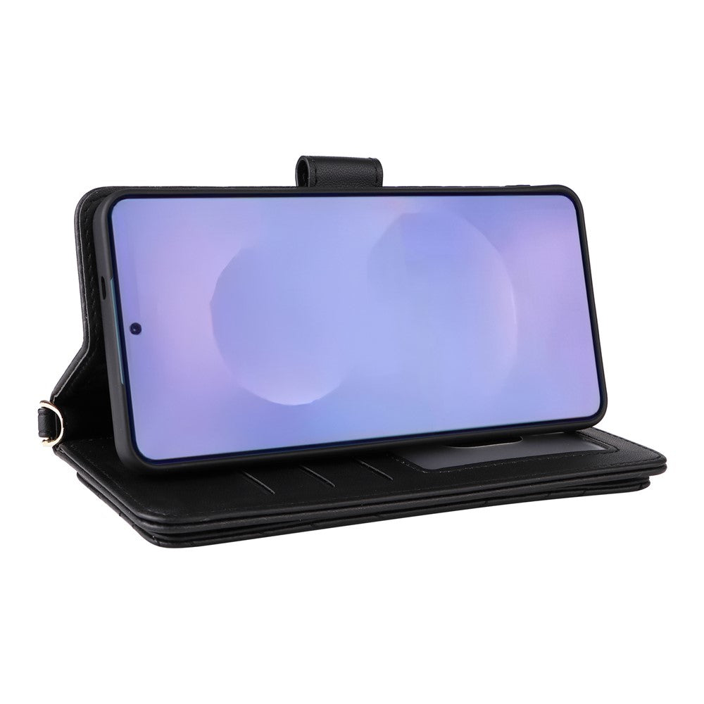 For Samsung Galaxy S26 / S26 Pro Case with Shoulder / Wrist Strap Leather Phone Cover Stand Wallet