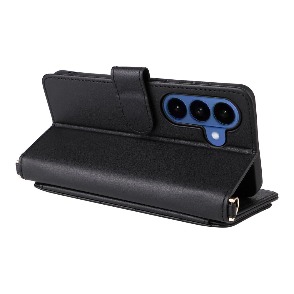 For Samsung Galaxy S26 / S26 Pro Case with Shoulder / Wrist Strap Leather Phone Cover Stand Wallet