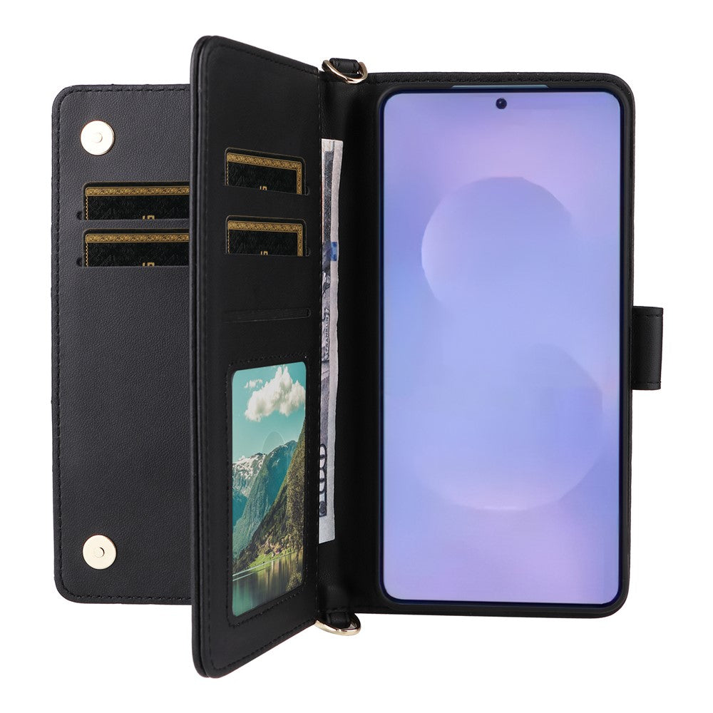 For Samsung Galaxy S26 / S26 Pro Case with Shoulder / Wrist Strap Leather Phone Cover Stand Wallet