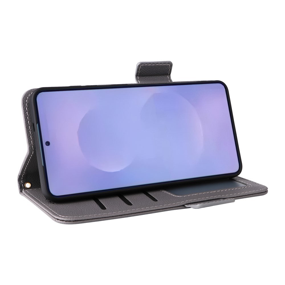 For Samsung Galaxy S26 / S26 Pro Case Litchi Texture Wallet Leather Phone Cover with Wrist Strap