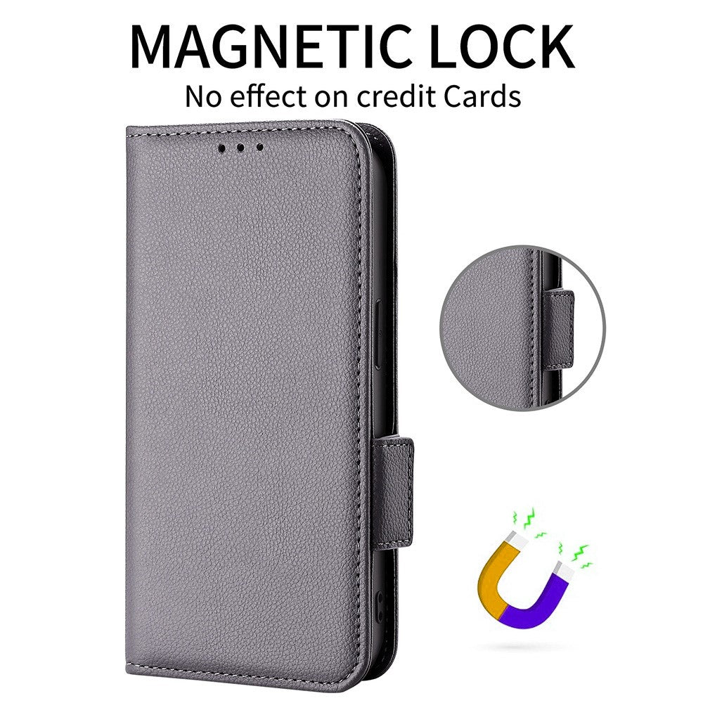 For Samsung Galaxy S26 / S26 Pro Case Litchi Texture Wallet Leather Phone Cover with Wrist Strap