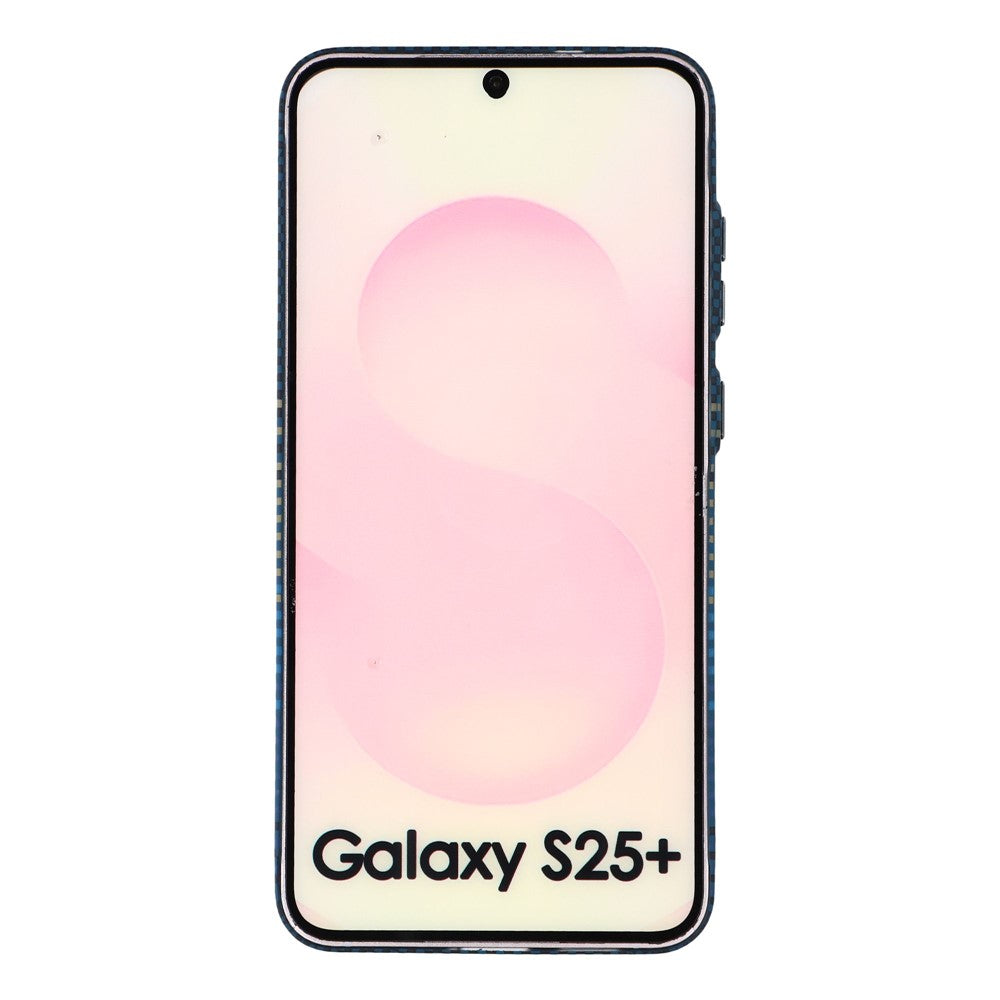 For Samsung Galaxy S25+ Magnetic Case Water Transfer Printing Metal Frame PC Phone Back Cover