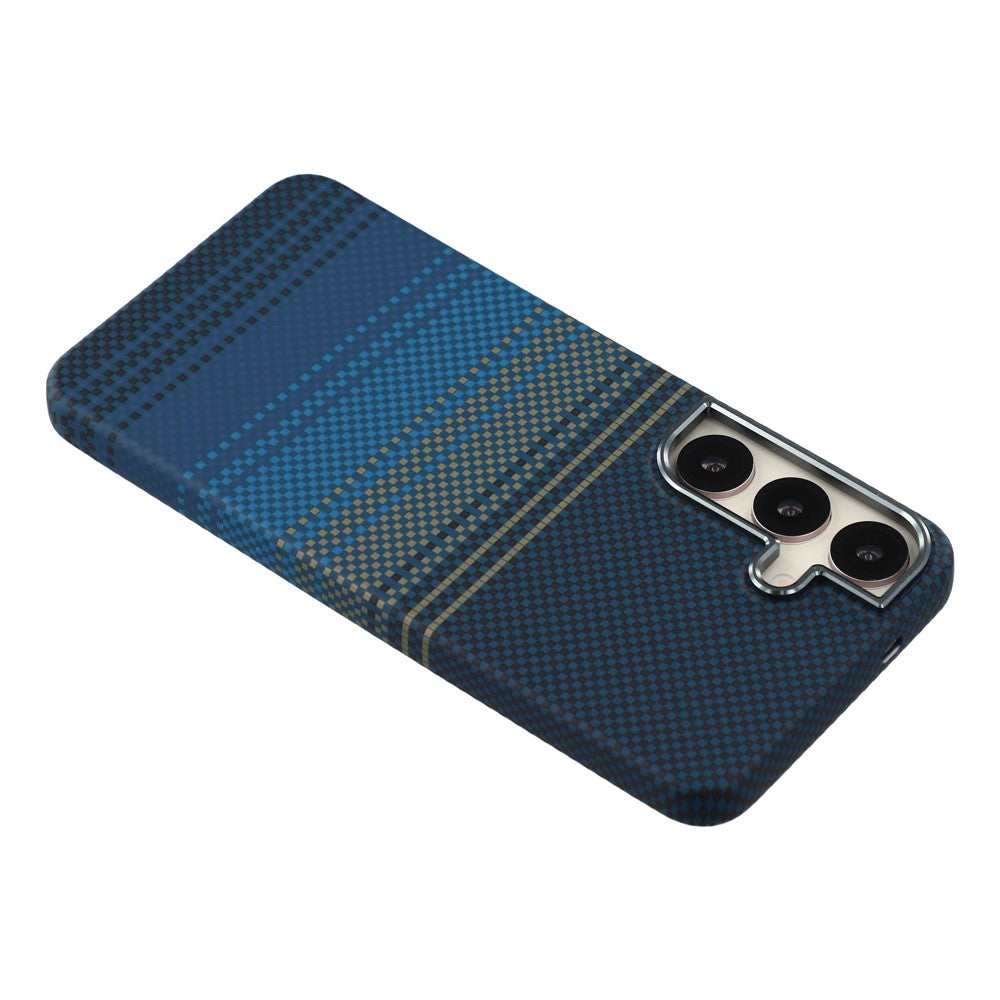 For Samsung Galaxy S25+ Magnetic Case Water Transfer Printing Metal Frame PC Phone Back Cover