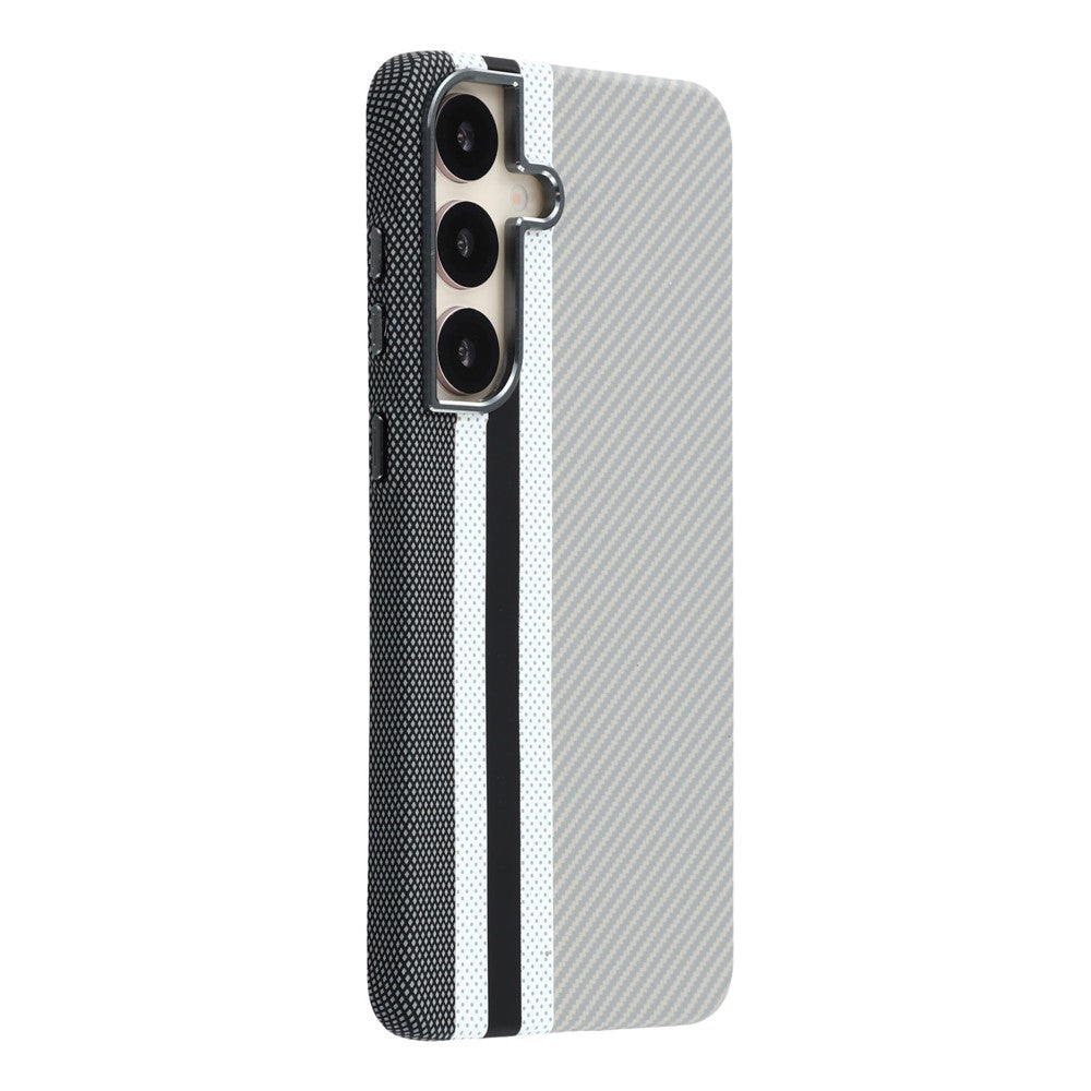 For Samsung Galaxy S25 Magnetic Case Water Transfer Printing Metal Frame PC Phone Back Cover
