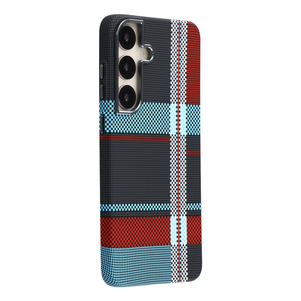 For Samsung Galaxy S25 Magnetic Case Water Transfer Printing Metal Frame PC Phone Back Cover