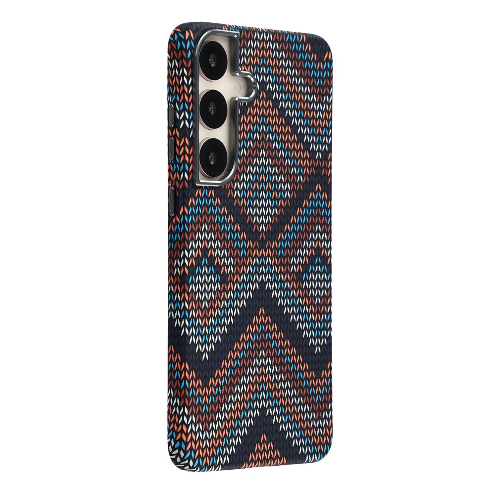 For Samsung Galaxy S25 Magnetic Case Water Transfer Printing Metal Frame PC Phone Back Cover