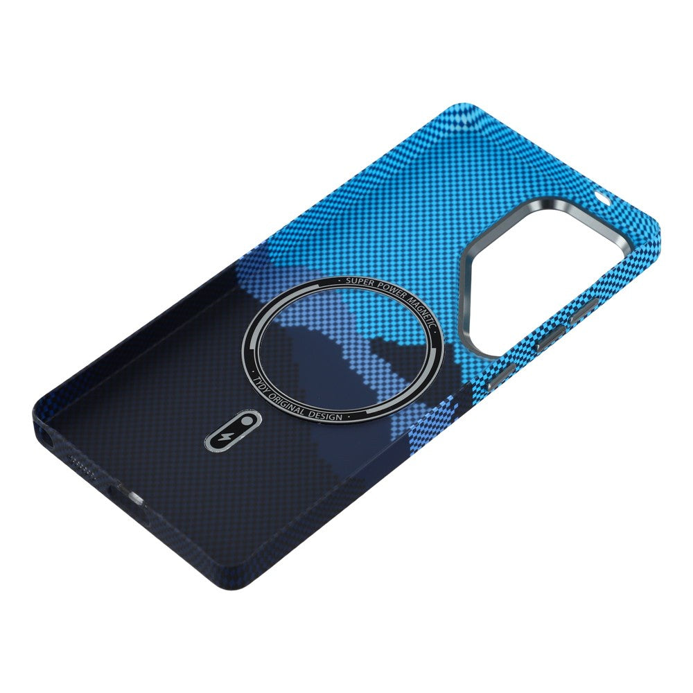 For Samsung Galaxy S25 Ultra Magnetic Case Water Transfer Printing Metal Frame PC Phone Back Cover