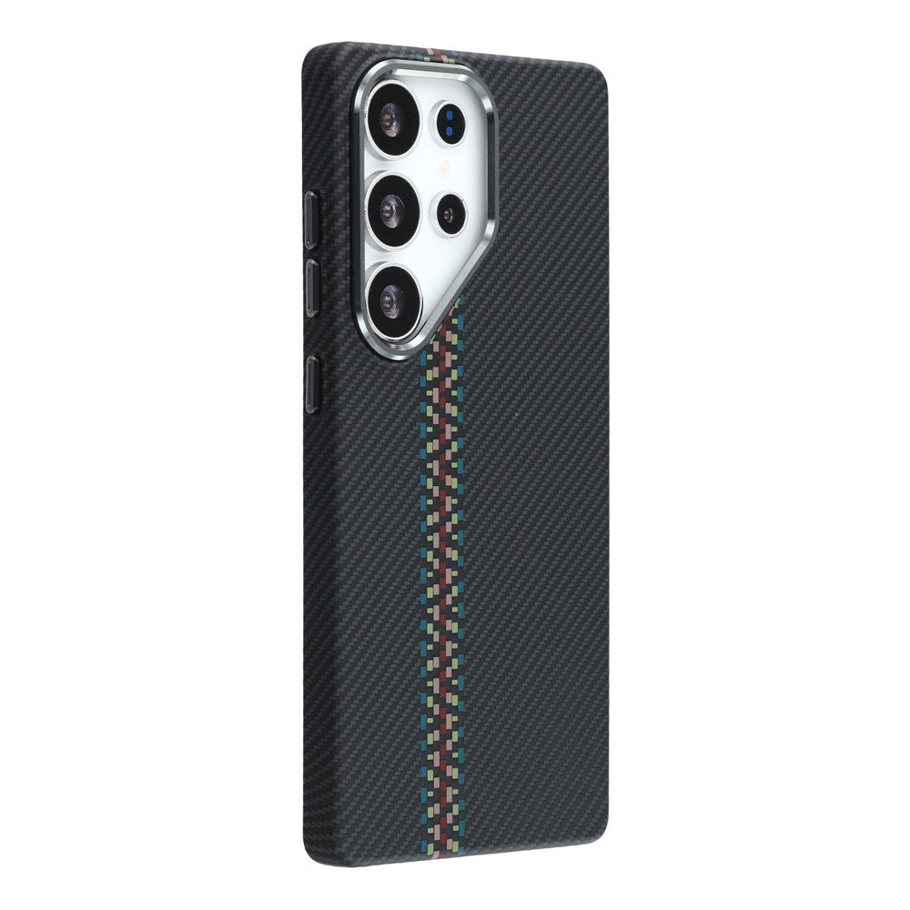 For Samsung Galaxy S25 Ultra Magnetic Case Water Transfer Printing Metal Frame PC Phone Back Cover