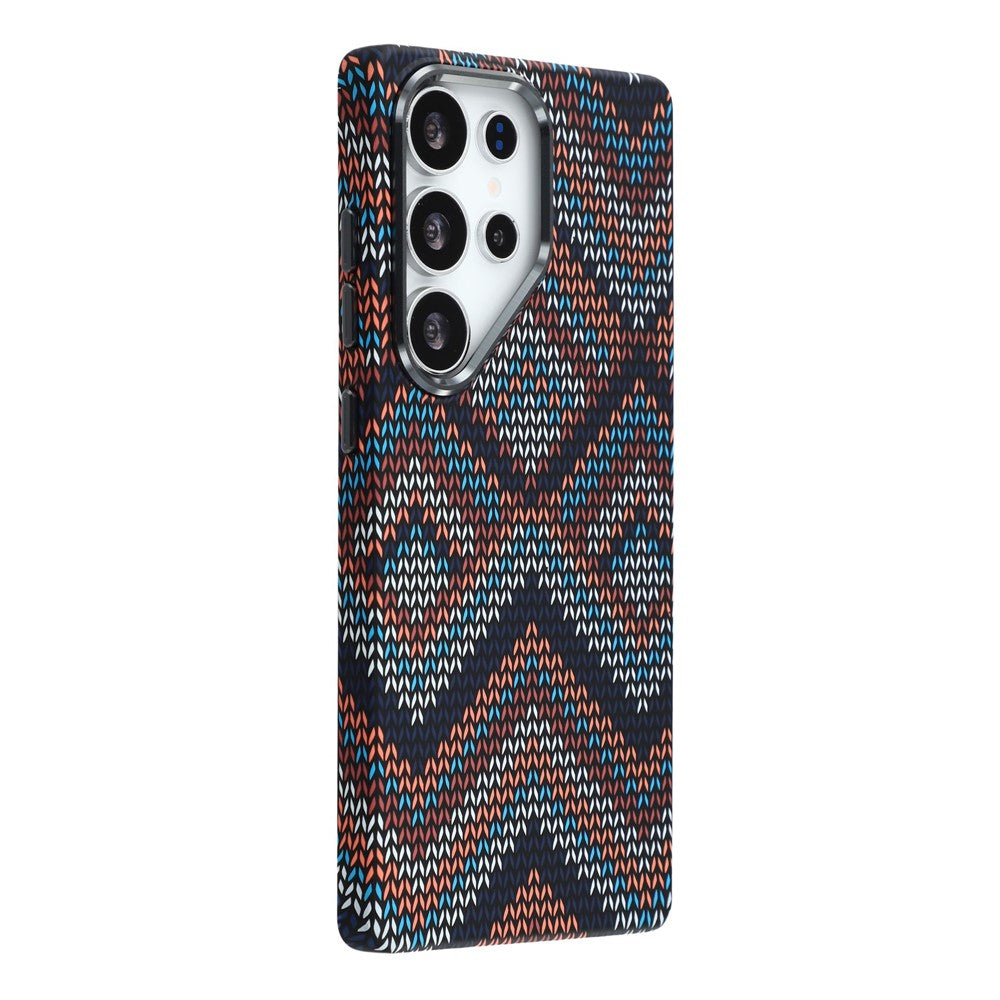 For Samsung Galaxy S25 Ultra Magnetic Case Water Transfer Printing Metal Frame PC Phone Back Cover