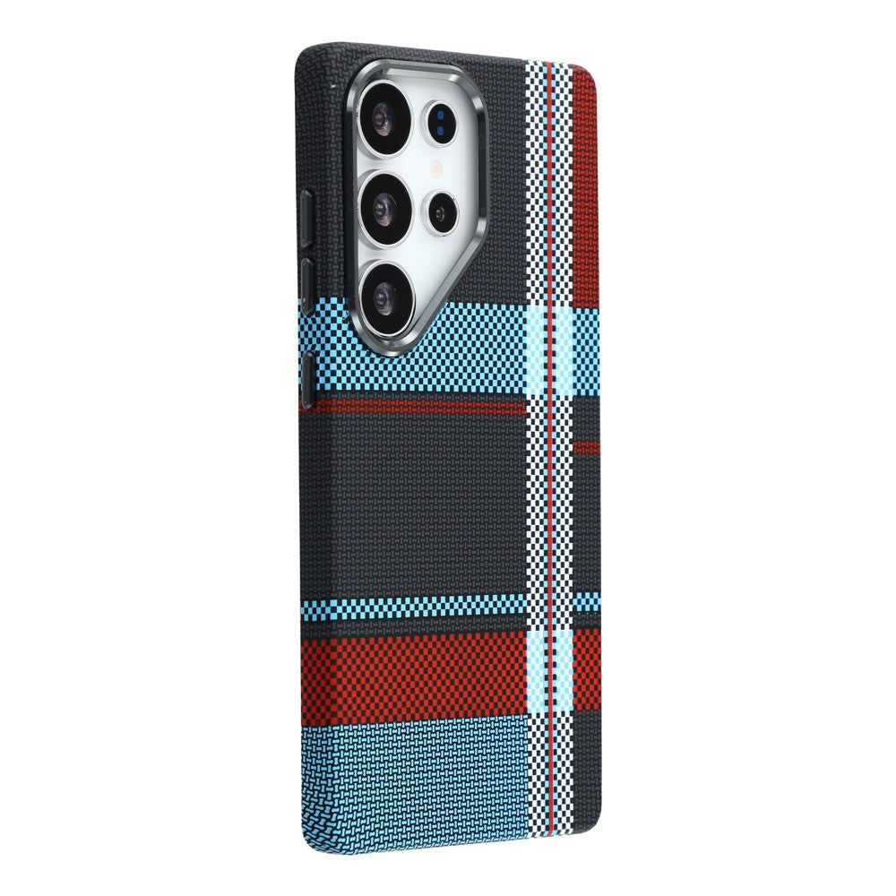 For Samsung Galaxy S25 Ultra Magnetic Case Water Transfer Printing Metal Frame PC Phone Back Cover