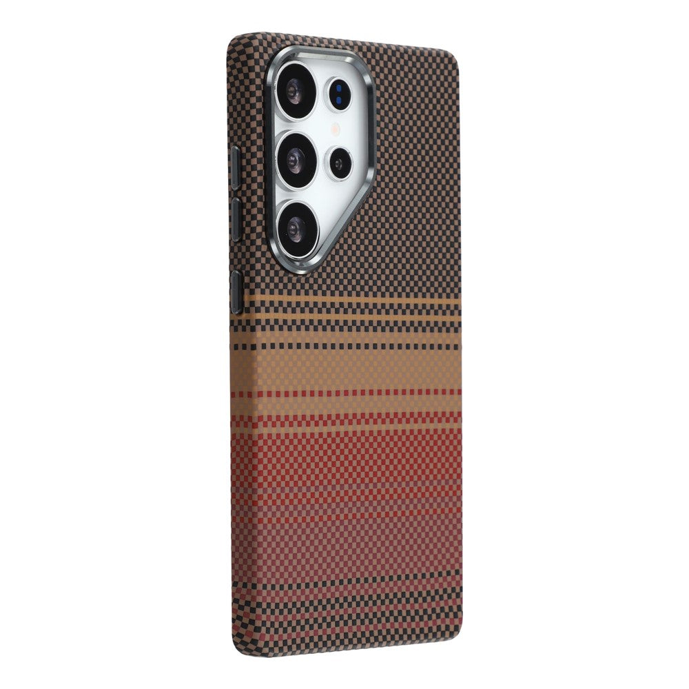 For Samsung Galaxy S25 Ultra Magnetic Case Water Transfer Printing Metal Frame PC Phone Back Cover