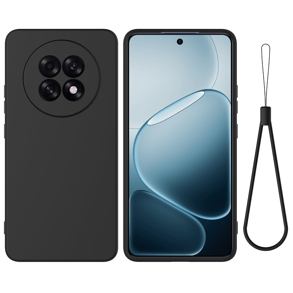 For Oppo A6 GT 5G / Oppo F31 Pro+ 5G Liquid Silicone Case Phone Back Cover with Hand Strap