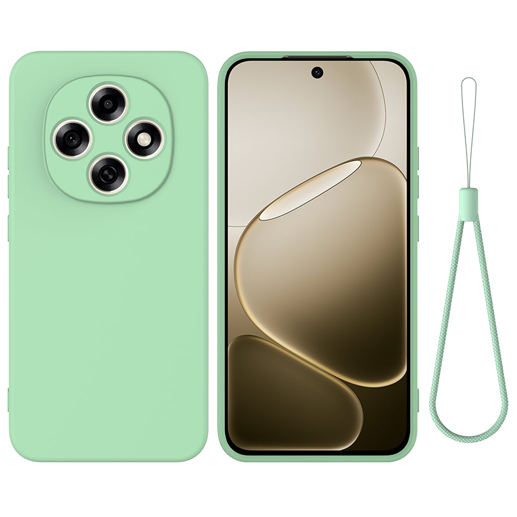 Funda de silicona líquida para Oppo F31 Pro 5G con correa de mano