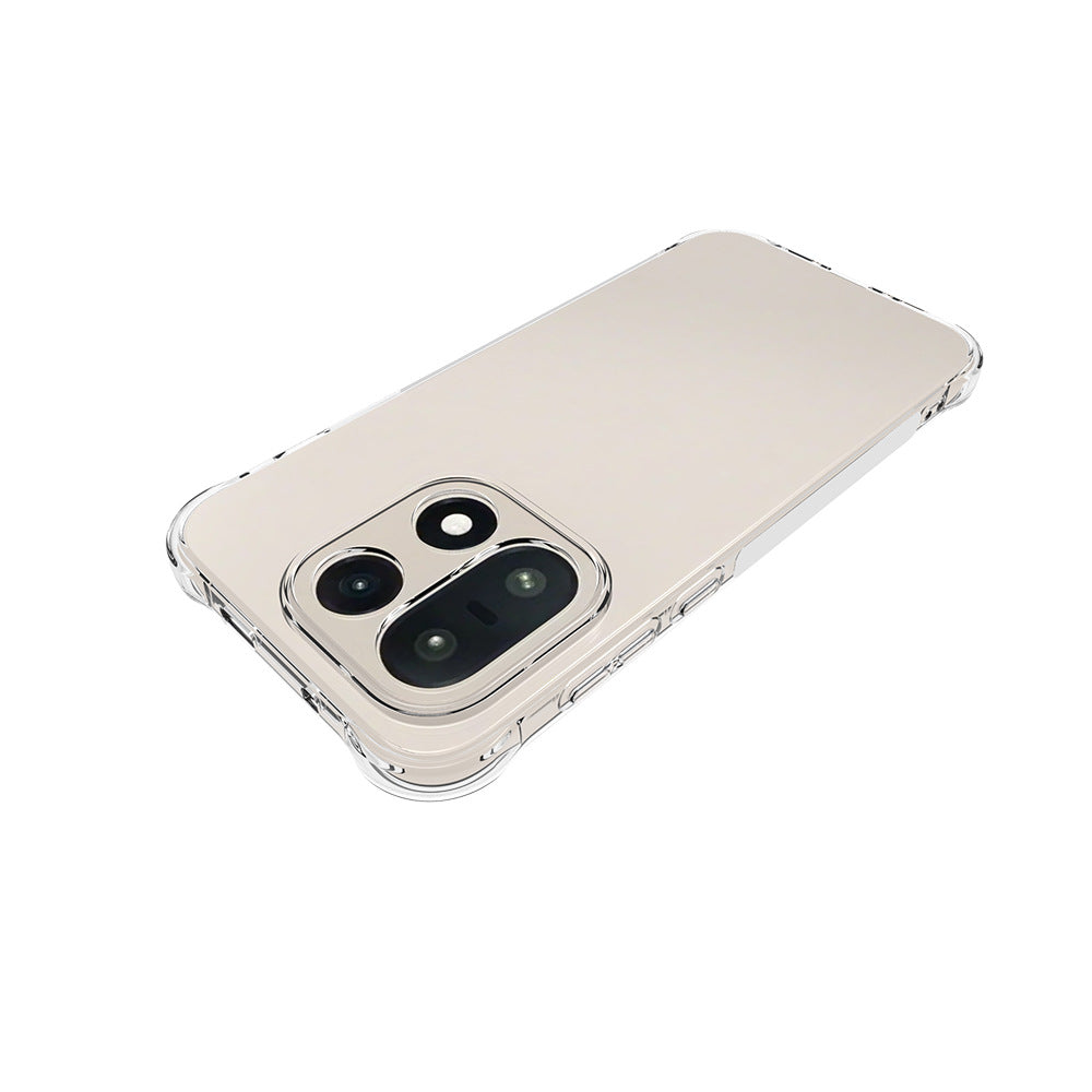 For OnePlus 15 5G Case WANLONFENG WL Series 2.0mm Clear TPU Cover with Tempered Glass (Big Lens Hole)