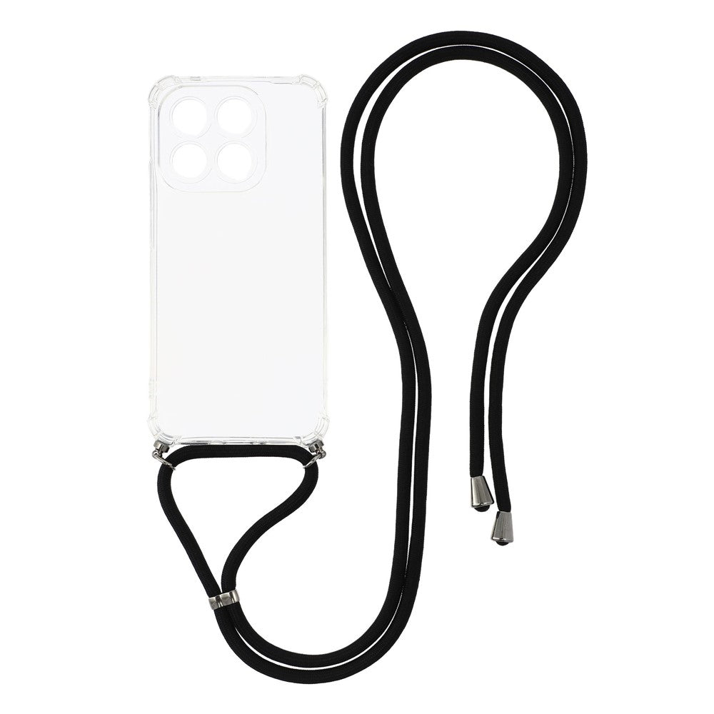 For Xiaomi 15T Case Reinforced Corner TPU Clear Phone Cover with Lanyard