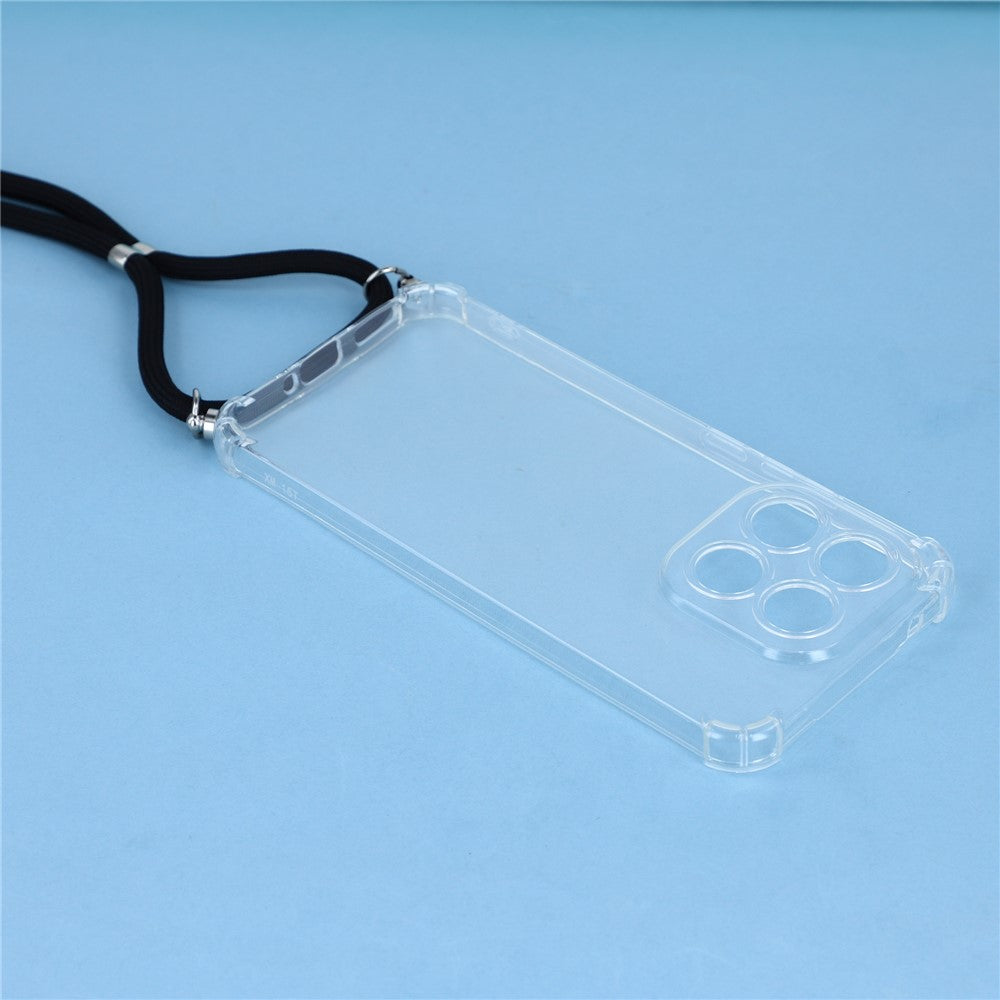 For Xiaomi 15T Case Reinforced Corner TPU Clear Phone Cover with Lanyard
