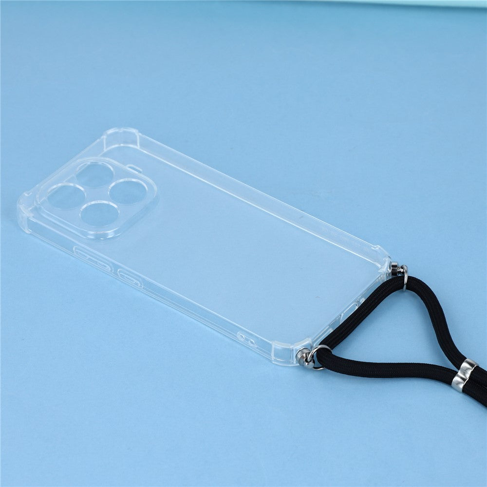 For Xiaomi 15T Pro Case Reinforced Corner TPU Clear Phone Cover with Lanyard