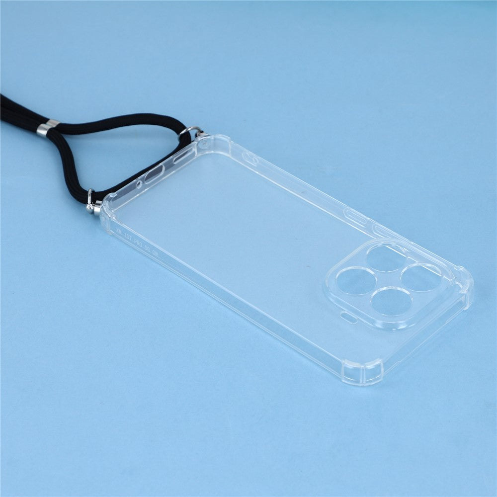 For Xiaomi 15T Pro Case Reinforced Corner TPU Clear Phone Cover with Lanyard