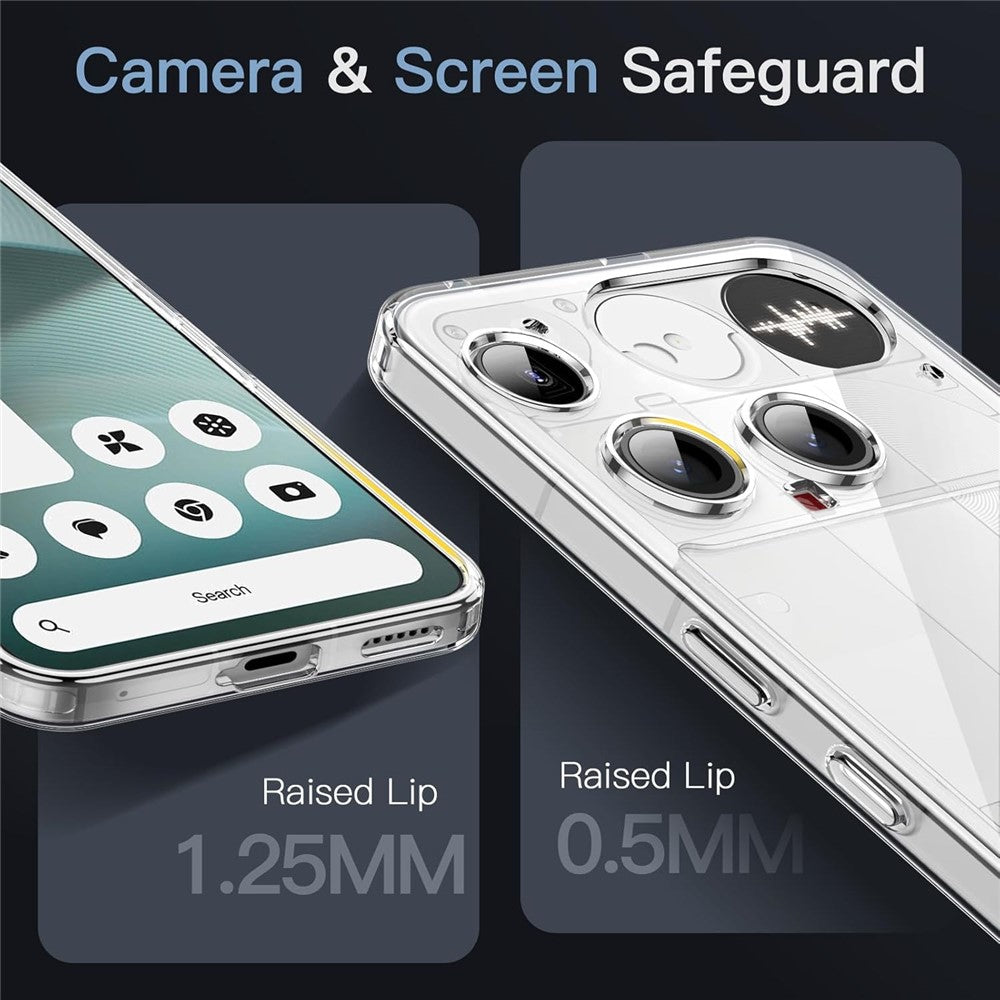 For Nothing Phone (3) 5G Case Crystal Clear Soft TPU Frame Hard PC Back Phone Cover