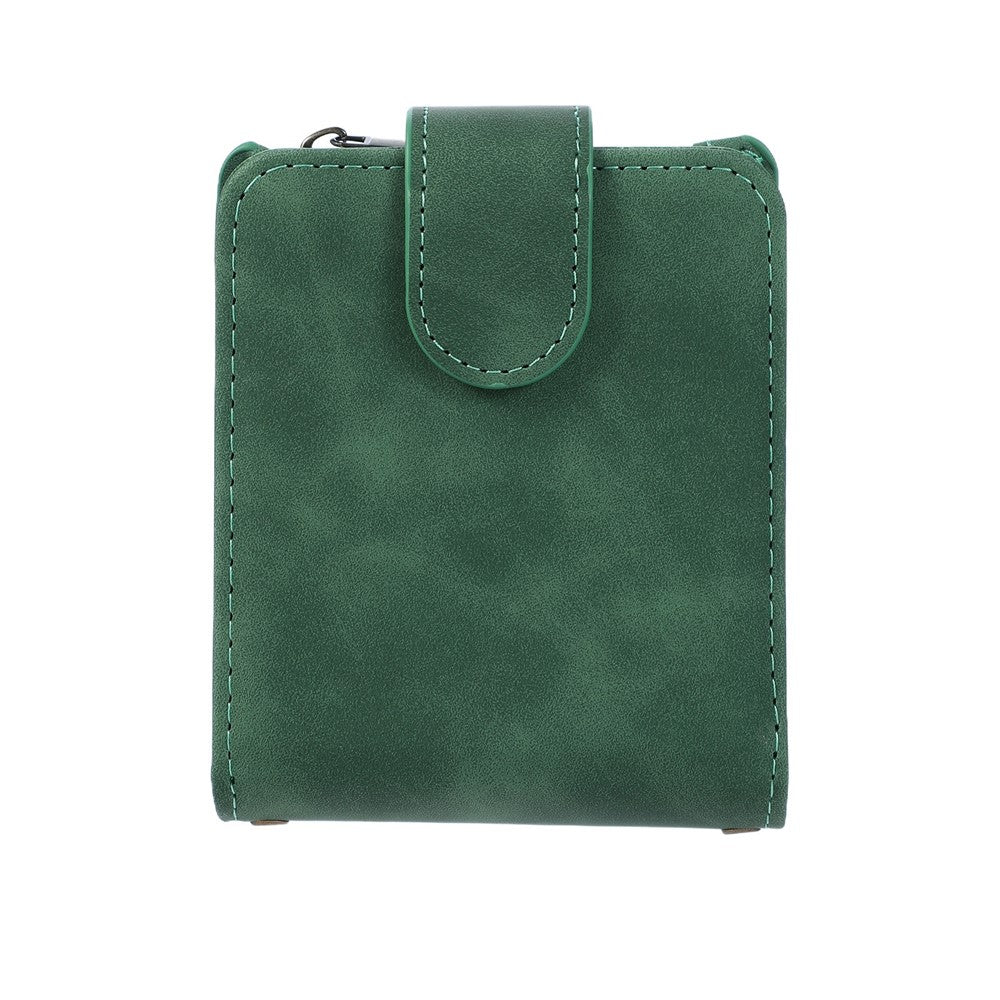 For Samsung Galaxy Z Flip7 5G Case Zipper Multi-Pocket Wallet Leather Phone Cover with Shoulder and Wrist Straps