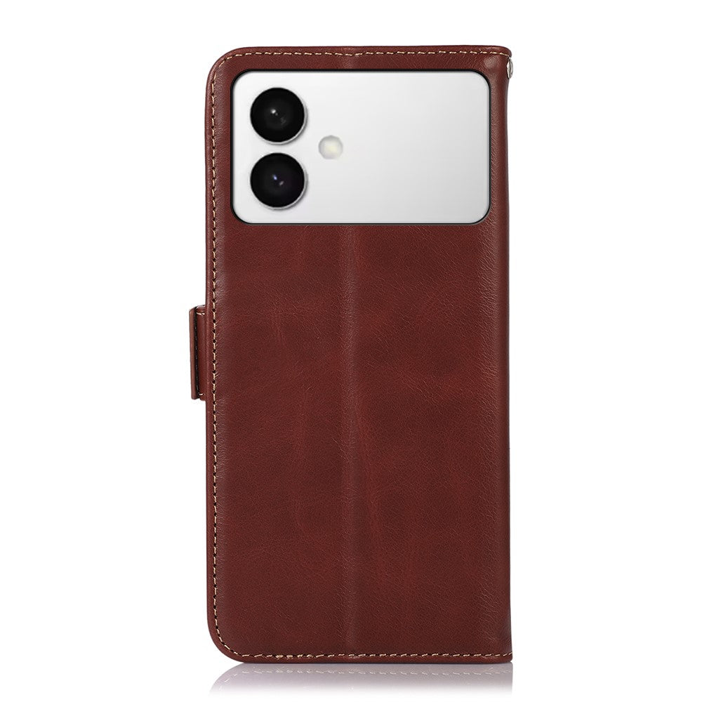 For Samsung Galaxy S26 Edge Case RFID Blocking Genuine Cow Leather Wallet Phone Cover