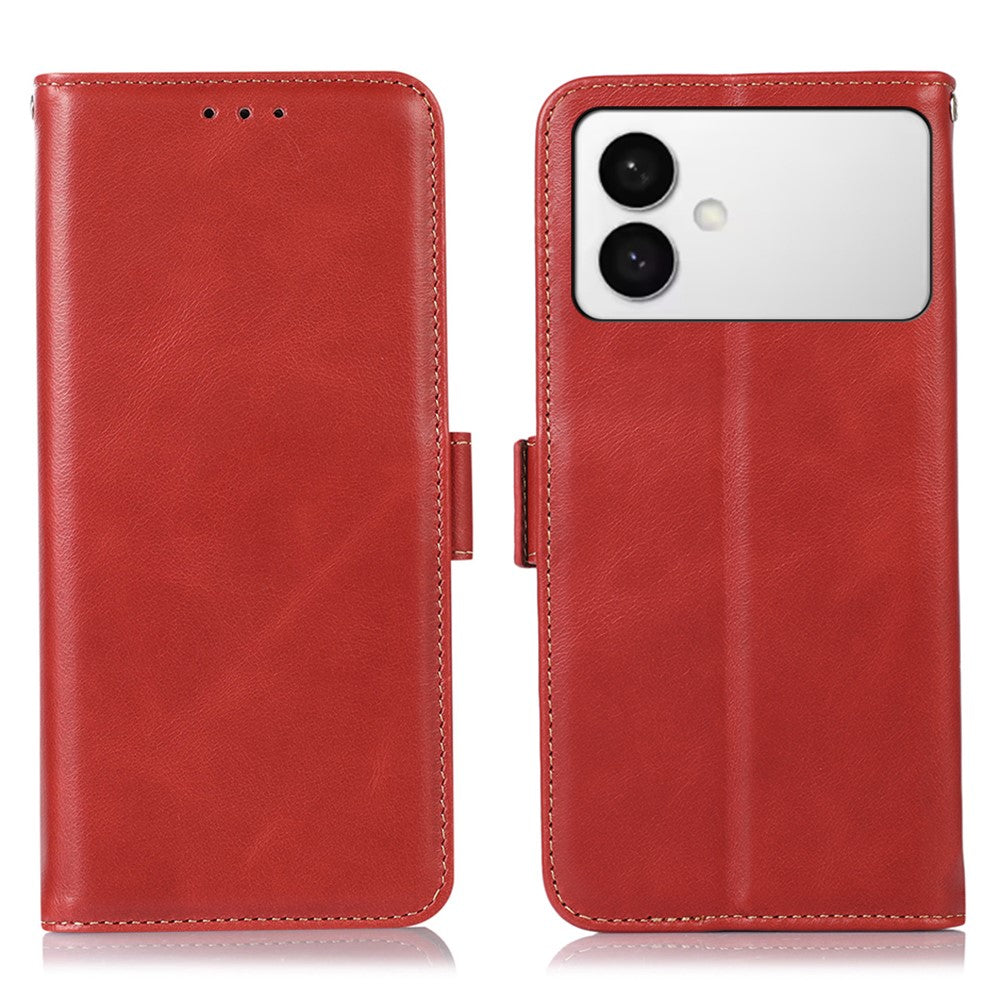 For Samsung Galaxy S26 Edge Case RFID Blocking Genuine Cow Leather Wallet Phone Cover