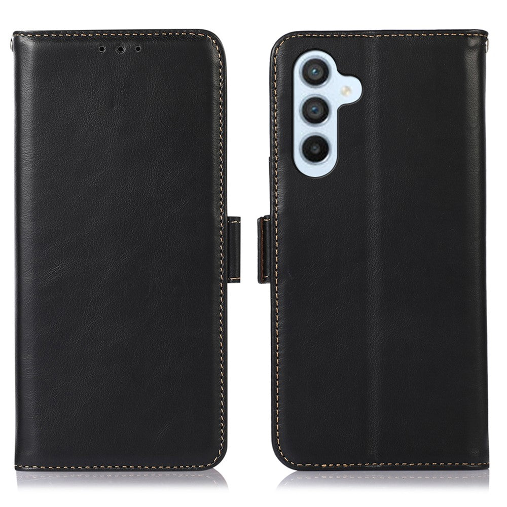 For Samsung Galaxy S26 / S26 Pro Case RFID Blocking Genuine Cow Leather Wallet Phone Cover