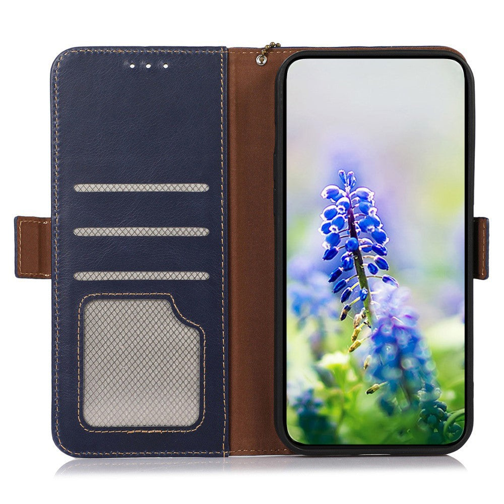 For Samsung Galaxy S26 Ultra Case RFID Blocking Genuine Cow Leather Wallet Phone Cover