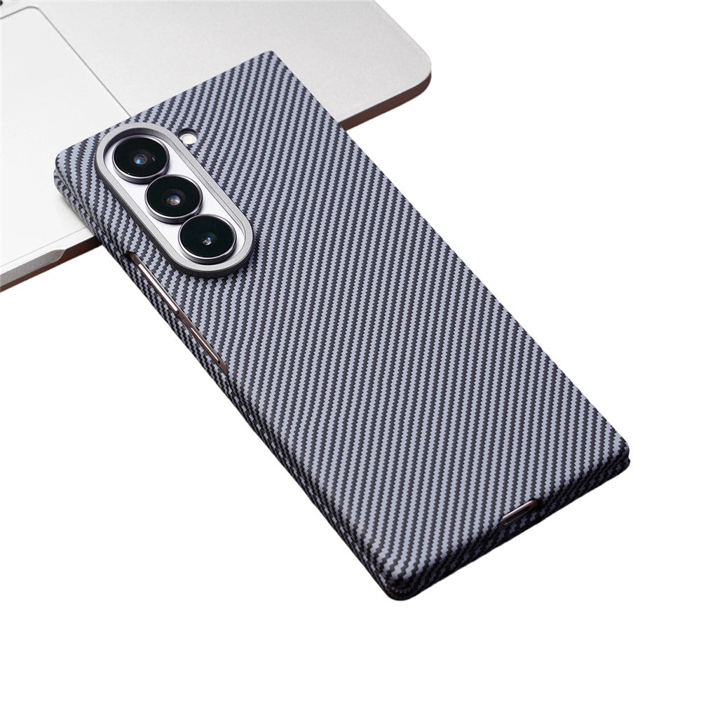 For Samsung Galaxy Z Fold5 5G Case Compatible with MagSafe Carbon Fiber Texture PC Phone Cover with Tempered Glass Film