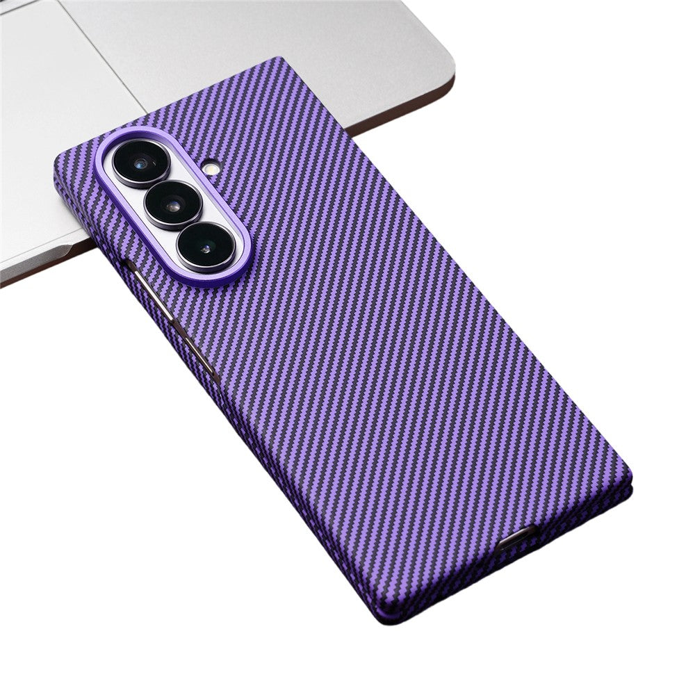 For Samsung Galaxy Z Fold7 5G Case Compatible with MagSafe Carbon Fiber Texture PC Phone Cover with Tempered Glass Film
