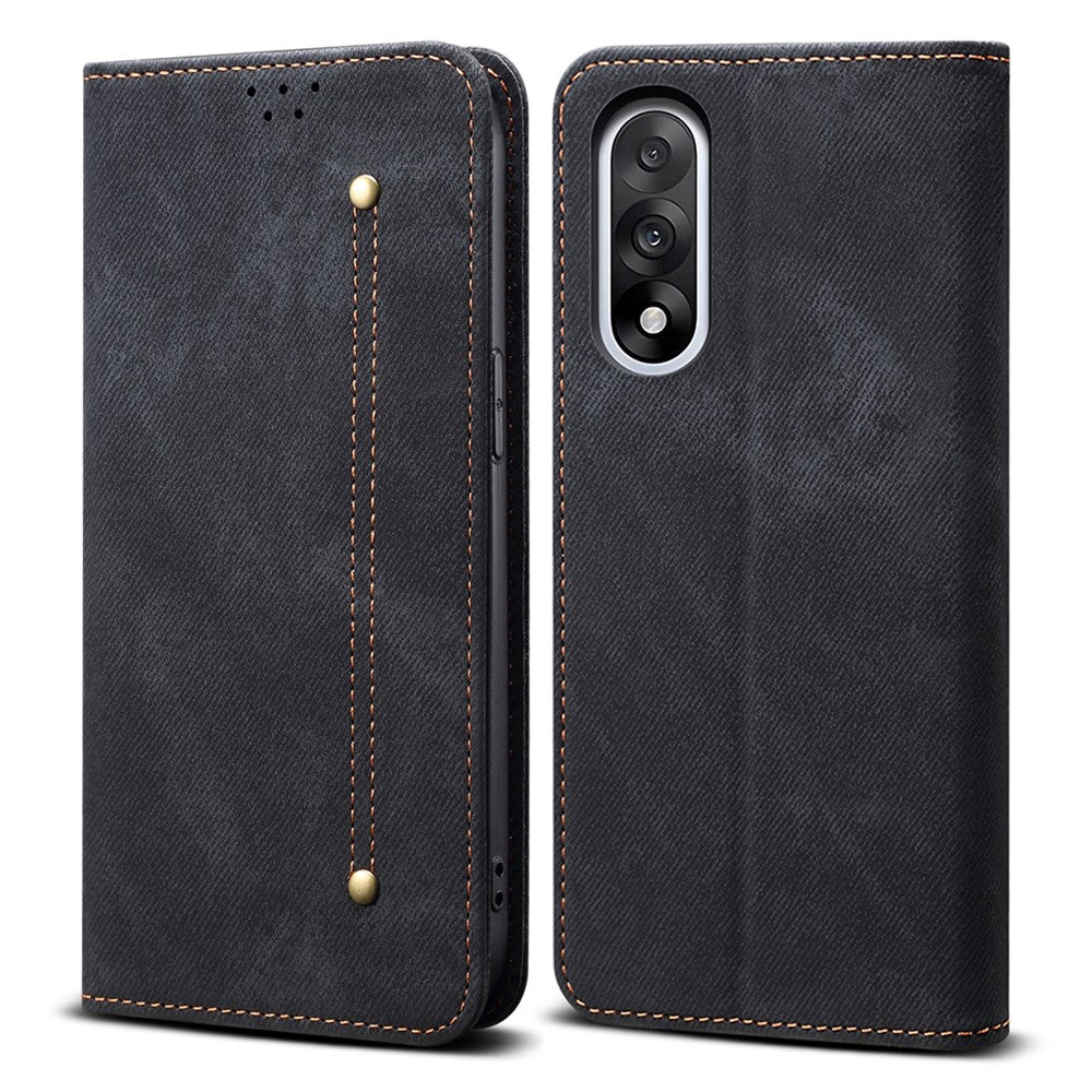 For OnePlus Nord 5 5G Case Jeans Cloth Texture Anti-Scratch Leather Stand Phone Cover