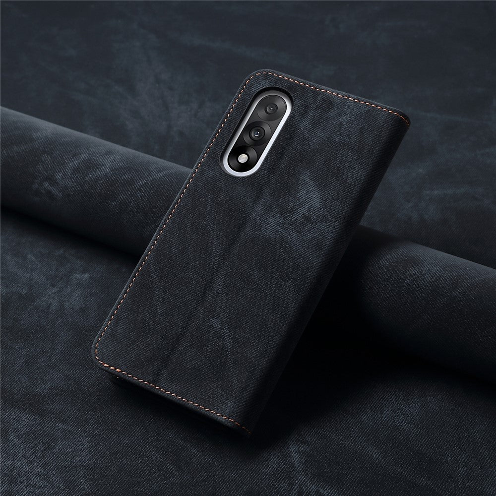 For OnePlus Nord 5 5G Case Jeans Cloth Texture Anti-Scratch Leather Stand Phone Cover
