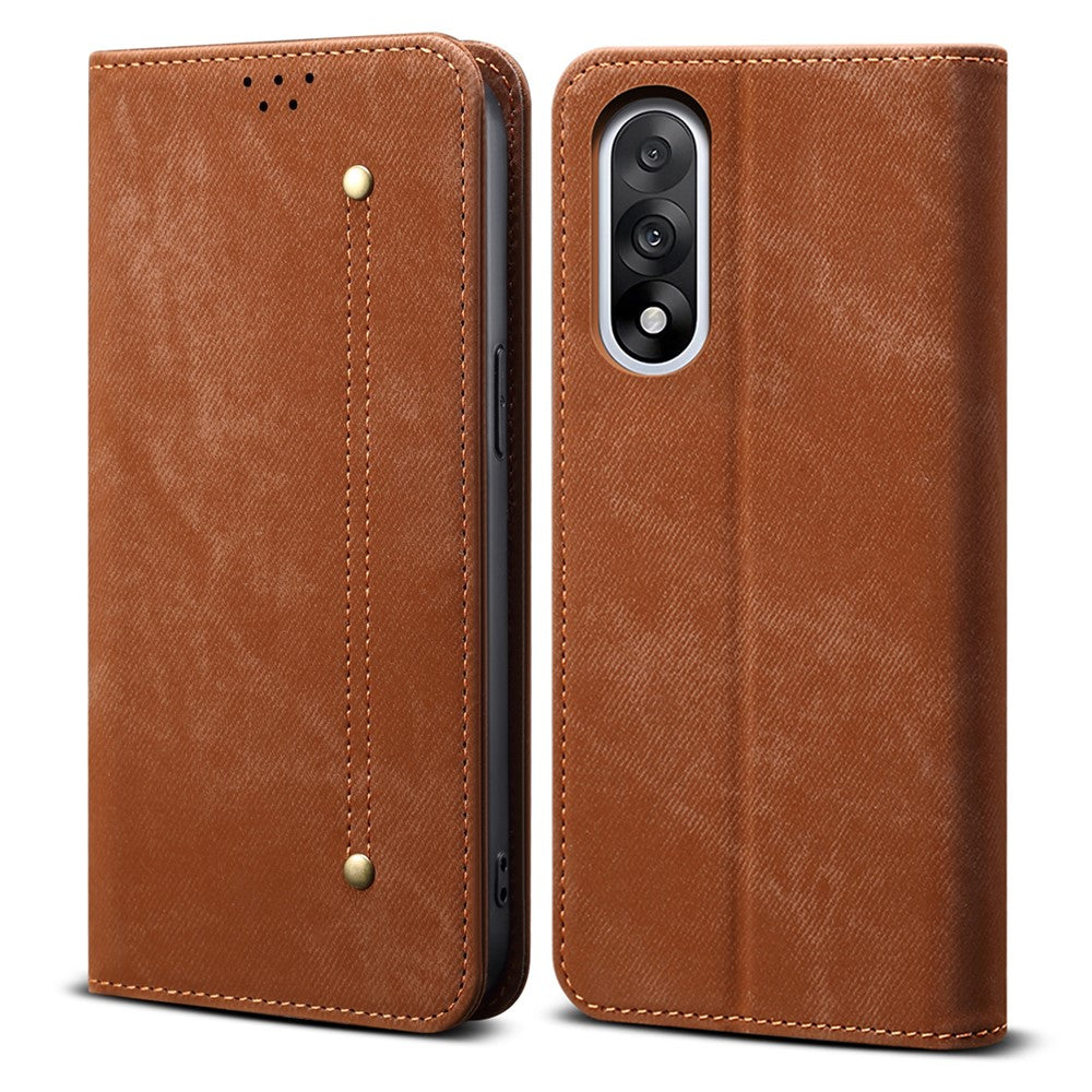 For OnePlus Nord 5 5G Case Jeans Cloth Texture Anti-Scratch Leather Stand Phone Cover