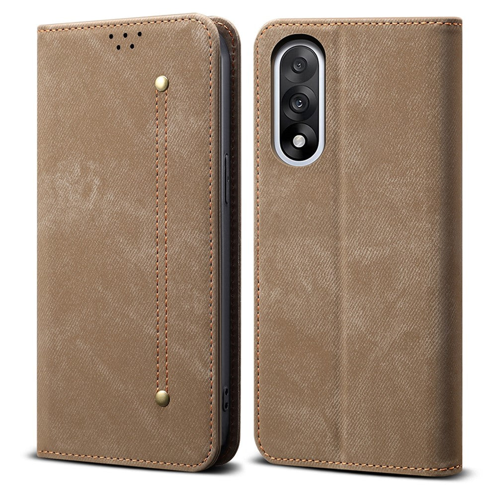 For OnePlus Nord 5 5G Case Jeans Cloth Texture Anti-Scratch Leather Stand Phone Cover