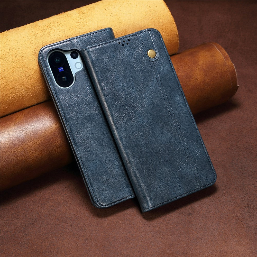 For vivo X200 FE 5G Case Crazy Horse Texture Waxy Leather Wallet Stand Phone Cover