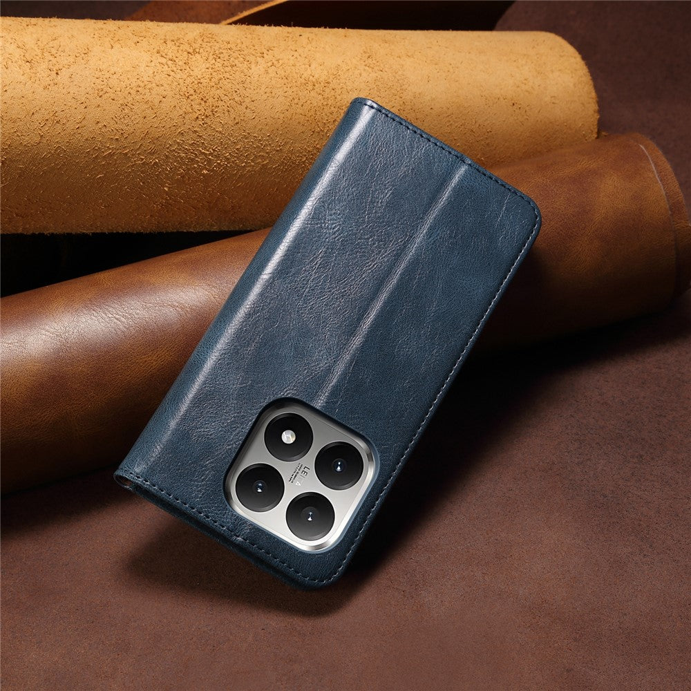 For Xiaomi 15T Case Crazy Horse Texture Waxy Leather Wallet Stand Phone Cover