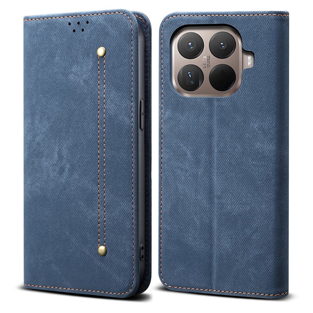 For Xiaomi 15T Pro Case Jeans Cloth Texture Anti-Scratch Leather Stand Phone Cover