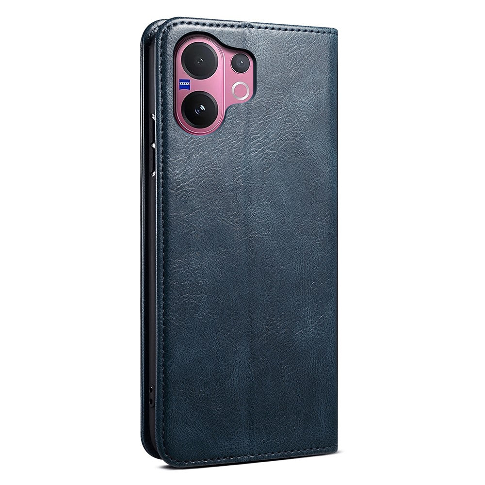 For vivo V60 5G  /  T4 Pro Case Crazy Horse Texture Waxy Leather Wallet Stand Phone Cover