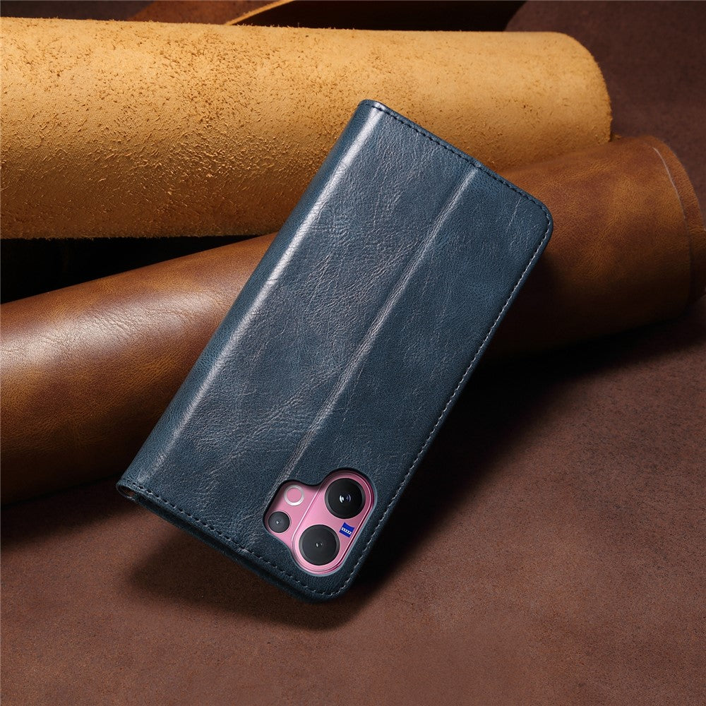 For vivo V60 5G  /  T4 Pro Case Crazy Horse Texture Waxy Leather Wallet Stand Phone Cover