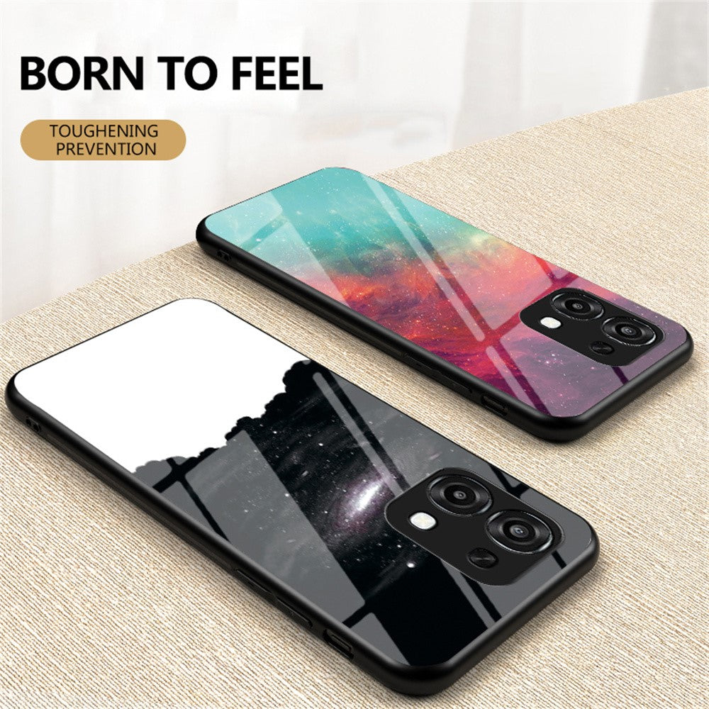 For Oppo A6 5G  /  A6 Pro 5G  /  4G  /  F31 5G Case Starry Sky Pattern Tempered Glass Phone Cover