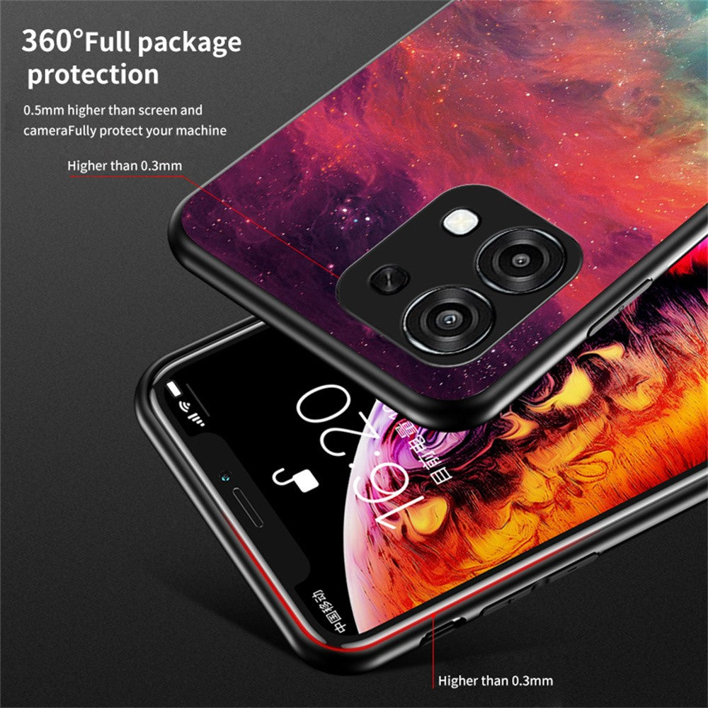 For Oppo A6 5G  /  A6 Pro 5G  /  4G  /  F31 5G Case Starry Sky Pattern Tempered Glass Phone Cover