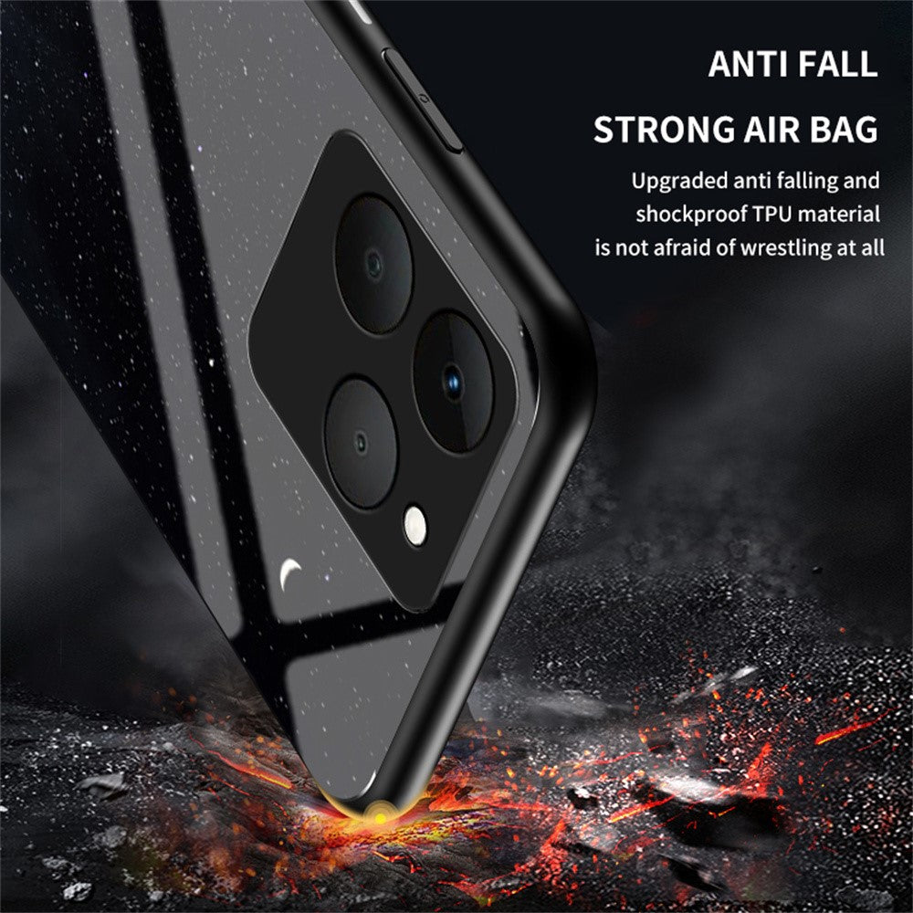 For Realme 15T 5G Case Starry Sky Pattern Tempered Glass Phone Cover