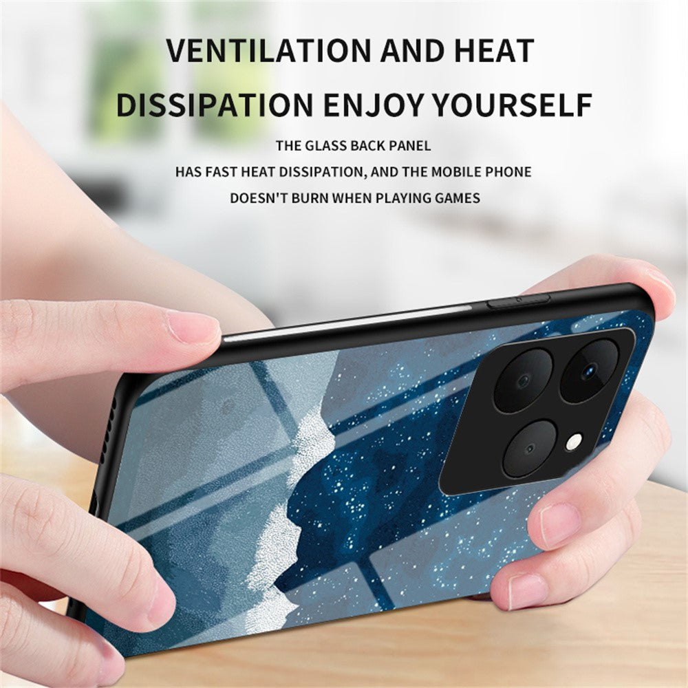 For Realme 15T 5G Case Starry Sky Pattern Tempered Glass Phone Cover
